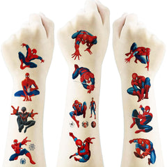 40 Sheets Spider Temporary Tattoos Birthday Themed Party Supplies Decoration Favors Cartoon Cute Sticker for Kids Boys Home Activity Class Prizes Carnival Christmas Rewards (red)