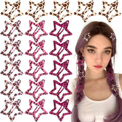 Joez Wonderful 30 Pcs Multicolor Star Hair Clips, 1.18"/3cm Metal Snap Hair Barrettes, Non-Slip Fashion Star Hair Accessories for Women & Girls (15 Colors)