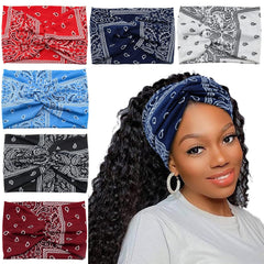 Wide Headbands for Women Girls, Large Bandana Boho Headbands Workout Yoga Running Hair Bands for Women's Hair, Non Slip Sweat Head Bands,Pack of 6