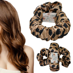 Heatless Hair Curler, Hair Curlers Overnight to Sleep In, Heatless Curling Scrunchie for Women Soft Silk Lazy Rollers Headband for Long Hair Overnight (Brown, 1PCS)