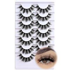 Lashes Wispy False Eyelashes Volume Doll Eye Strip Lash Spikes Fluffy Fake Mink Lashes Strips 7 Pair Anime Eyelash Demi Wispies Natural Manga Eye Lashes Pack Short Full Pestañas Postizas Set