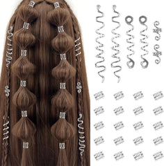 26pcs Gold Hair Jewelry for Women Loc Hair Jewelry for Braids Metal Dreadlock Beads Set Snake Hair Clips Decoration