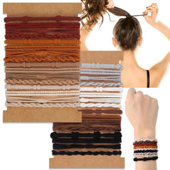 32PCS Boho Hair Bracelets for Women Elastic Bracelets Hair Ties No Damage Hair Bands for Girls Thick Thin Long Curly Hair Accessories(B Style)