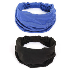 GiLi 6 Pack Wide Headbands for Women Non Slip Soft Elastic Hair Bands Yoga Running Sports Workout Gym Head Wraps, Knotted Cotton Cloth African Turbans Bandana (with 6 Pcs Hair Ties)