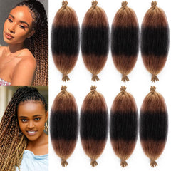 8 Packs Springy Afro Twist Hair 16 inch Pre-Separated Marley Twist Braiding Hair for Distressed Faux Locs Spring Twist Hair Extensions for Women (1B, 16 Inch (Pack of 8))