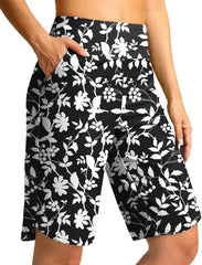 G Gradual Women's High Waisted Swim Board Shorts 11" Knee Length Beach Swimming Long Shorts for Women with Pockets Liner