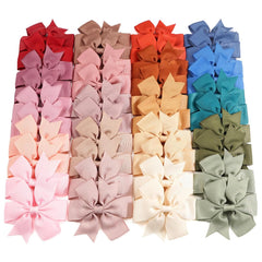 CÉLLOT 40Pcs 3 Inch Boutique Grosgrain Ribbon Pinwheel Hair Bows Alligator Clips For Girls Toddlers Hair Accessories Teens Gifts In Pairs (Polka Dot)