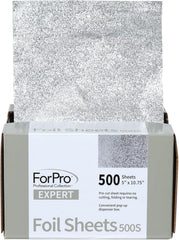 ForPro Professional Collection Expert Embossed Foil Sheets 500S, Aluminum Foil, Pop-Up Foil Dispenser, Hair Foils for Color Application and Highlighting Services, Food Safe, 5"W x 10.75"L, 500-Count