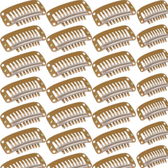 WILLBOND 30 Pieces 32 mm 9-teeth Hair Extension Clips Hair Extension Wigs Snap Clips Comb Small Snap Wig Accessories for Women DIY(Mixed Colors)
