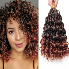 10 Inch Pre Looped Crochet Hair for Black Women - Gogo Curl/Beach Curl/Ocean/Water/Deep Wave Crochet Hair 8 Packs, Synthetic Hair Tangle-Free Natural Look Curly Hair Extensions (1B)
