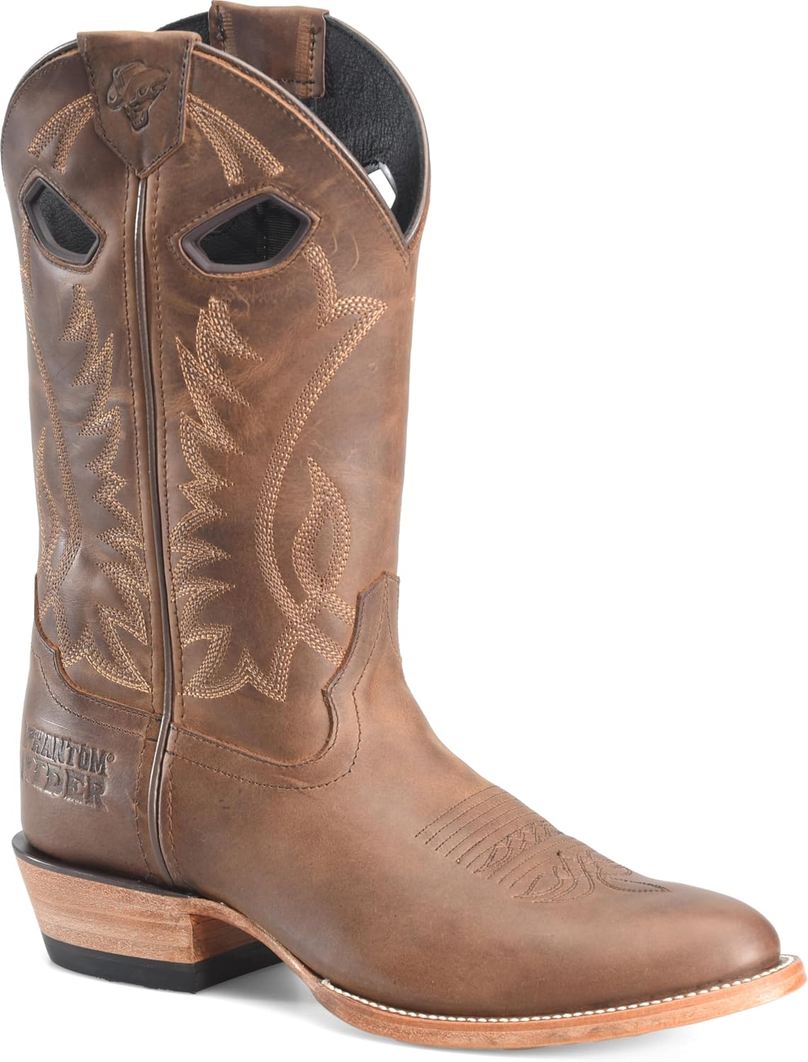 PHANTOM RIDER Mens 11" Roper Boot - Leather Western Footwear for Men, Durable Cowboy Style, Comfortable Fit, Classic Design Western Boot