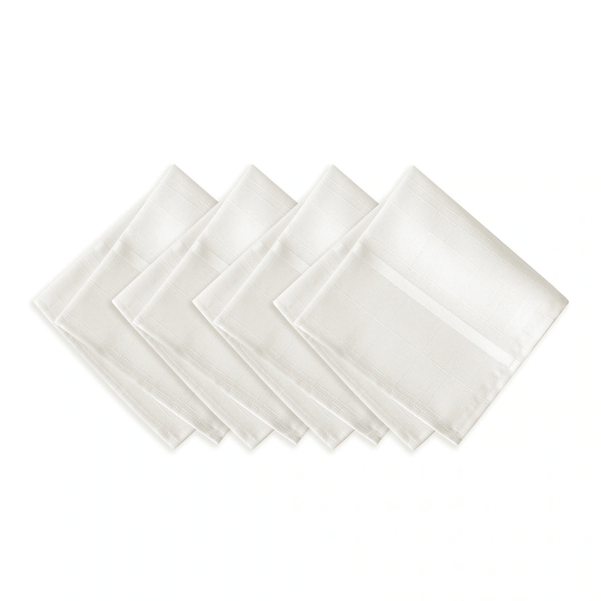 Elrene Elegance Plaid Damask Fabric Set of 4 Napkins - 17" w x 17" l