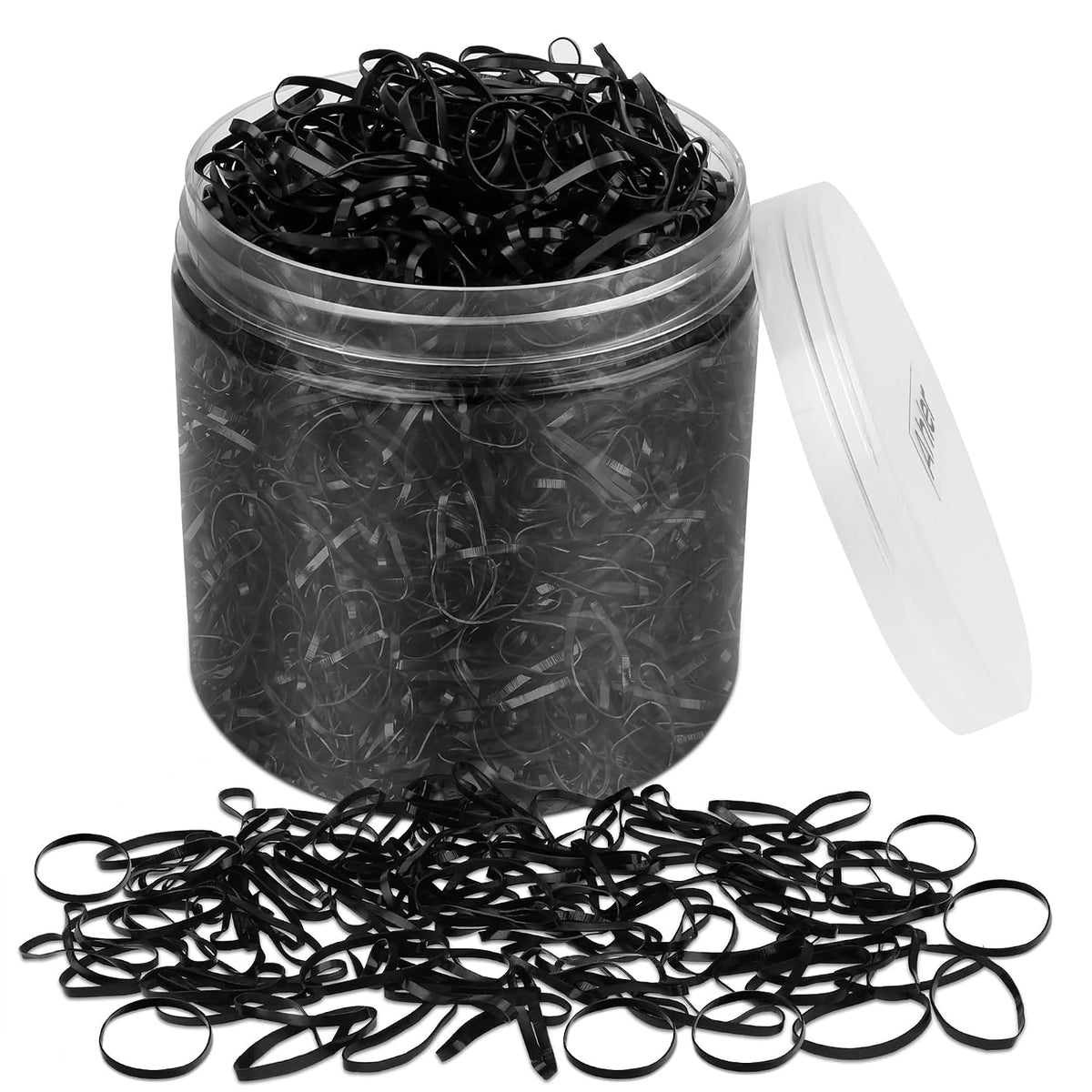 AHIER 2000PCS Clear Elastic Hair Bands, 2mm in Width and 30mm in Length Hair Ties, Disposable Hair Holders, Ideal for Long or Short Hair, Daily Hairdos, Unisex, All Ages, 2E+3 Count