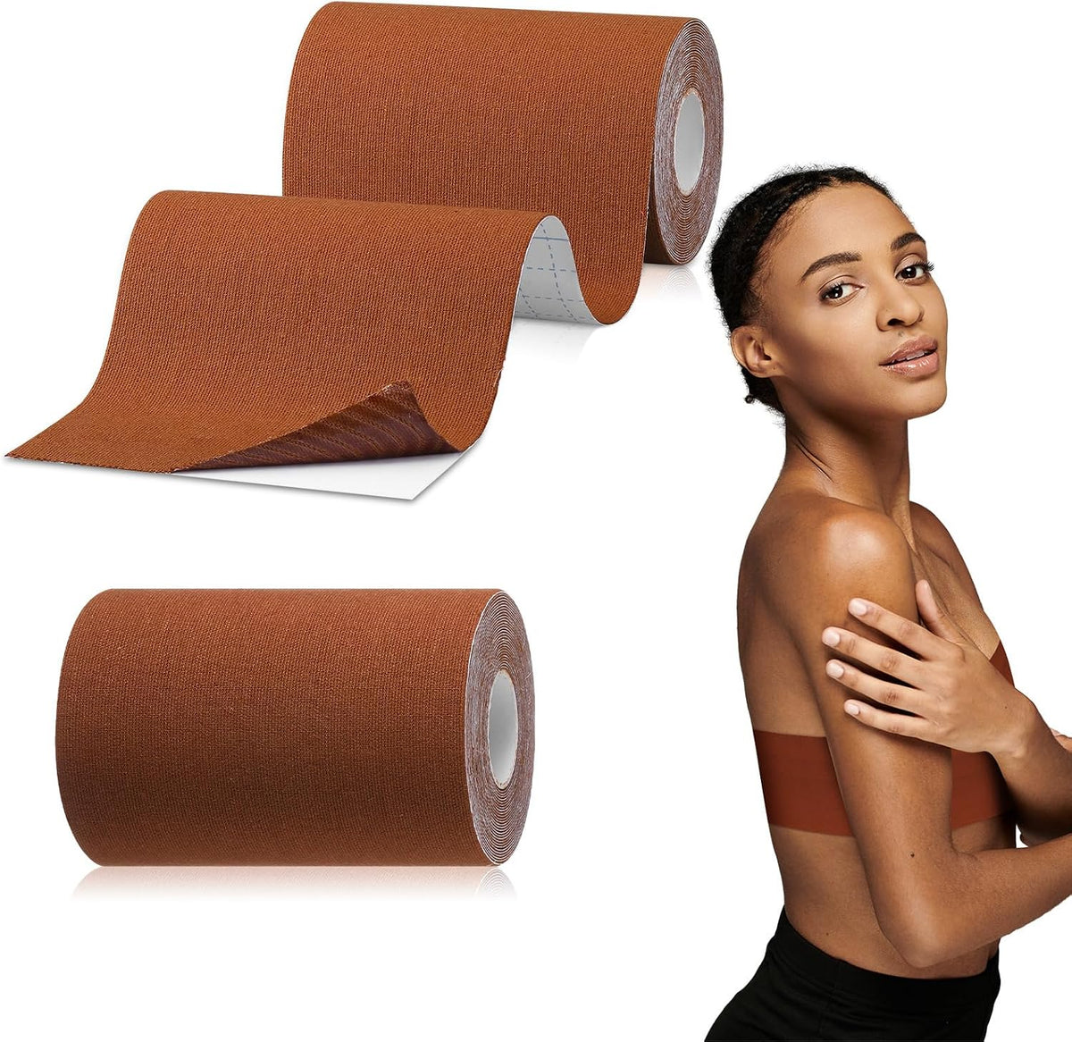 2 Rolls Wide Trans FTM Binder Tape for Chest Binding Adhesive Trans Chest Tape Flat for Transgender Breast Boob