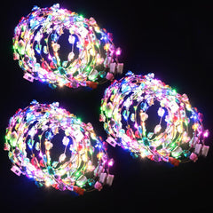 20 Pcs LED Flower Crowns Headbands,Light Up Headbands For Women,Glow In The Dark Headband Wreath,Suitable For Birthdays,Weddings, Halloween, Christmas, Role-Playing, Beach Parties