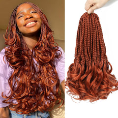 Crochet Hair for Black Women 22 Inch 8 Packs Crochet Braids Box Braids Crochet Hair Pre Looped French Curl Crochet Braids With Curly Ends Hair Extensions Braids（22 Inch,1B)