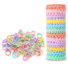 Youxuan Small Elastic Hair Ties, Soft, Stretchy, and Non-Damage Hair Bands, Multi-Color 100 Pcs Strong, Durable Mini Rubber Bands for Toddlers, Girls and Women