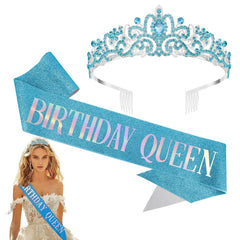 Birthday Sash for Women,Birthday Crown,Tiaras for Women,Birthday Queen Sash,Birthday Sash and Crown,Birthday Tiara for Women,Birthday Crowns for Women,Birthday Headband Decorations for Women