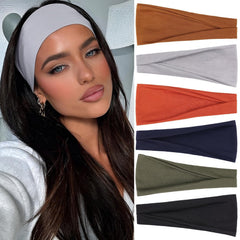 Wide Headbands for Women Trendy Women's Hair Bands Non Slip Yoga Workout Head Bands for Everyday Fashion Hair Accessories Band 6 Pack