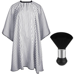 FEBSNOW Professional Hair Cutting Cape with Neck Duster Brush, Salon Barber Cape, Hair Cutting Accessories (Black)