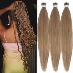 Brown Blonde Braiding Hair Pre stretched Box Braiding Hair Extensions Feed in Braids