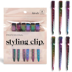 Kitsch Professional Alligator Clips for Hair Styling – 3.5" Aluminum Hair Sectioning Clips for Salon & Makeup Application | Rust-Free, Lightweight for Stylists & At-Home Use – Rose Gold, 6 Pcs