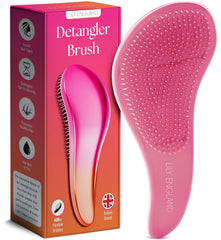 Lily England Detangler Hair Brush for Curly, Thick, Straight & Natural Hair - Gentle Detangling Brush for Women, Kids & Toddlers with Flexible Bristles - Smooth Hairbrush for Wet & Dry Hair, Ombre