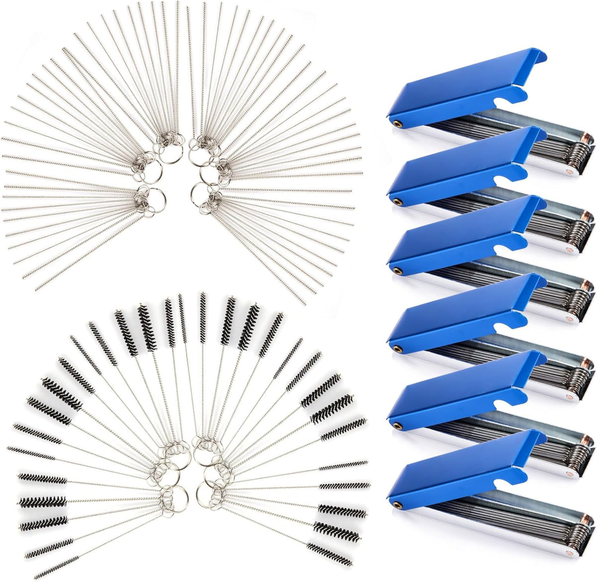 Mudder Set of 18 Carburetor Cleaning Kit Carburetor Carbon Dirt Jet Remove Cleaner Torch Tip Cleaner Tool Cleaning Wire Needles and Nylon Brushes for Motorcycle Moped Welder Carb Spray Gun