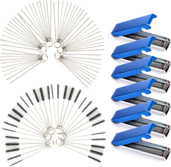Mudder Set of 18 Carburetor Cleaning Kit Carburetor Carbon Dirt Jet Remove Cleaner Torch Tip Cleaner Tool Cleaning Wire Needles and Nylon Brushes for Motorcycle Moped Welder Carb Spray Gun