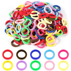 200Pcs Baby Hair Ties, Soft Cotton Toddler Hair Ties 1 Inch Multicolor Seamless Hair Bands Stocking Stuffers for Kids Girls Gifts