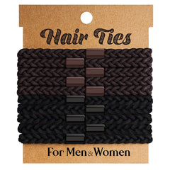 EasYoung 10pcs Braided Hair Ties for Thick, Curly Hair - No Crease Coils for Men's Buns & Women's Long Hair