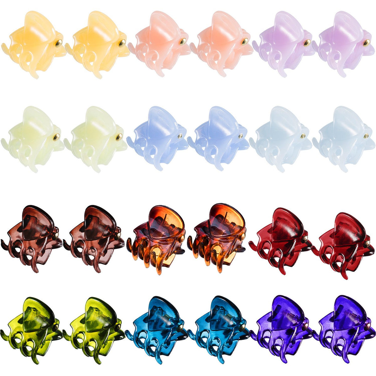 Hotop Hair Clip, 24 Pcs Small Mini Hair Claw Clips for Girls and Women, Non-Slip Plastic Tiny Jaw Clips, Clear