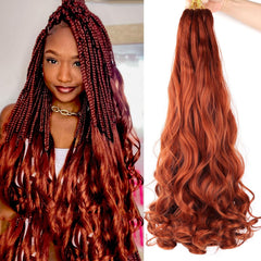 French Curl Braiding Hair,24 Inch Loose Wavy Braiding Hair Pre stretched 8 Pack Bouncy Curly Hair Extensions 75g/Pack French Curls Synthetic Hair Extensions T30