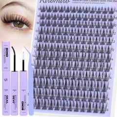 Kiromiro Lash Clusters Kit Manga Cluster Eyelash Extensions 10-16mm Fairy Lash Extension Kit with Bond and Seal 120pcs DIY Wispy Eyelash Clusters Kit