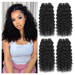 Liang Dian Curly Bundles Human Hair 10 10 12 12 Inch Kinkycurly Bundles Human Hair for Black Women 100% Unprocessed 12A Brazilian Virgin Hair Quick Weave Extensions Natural Black