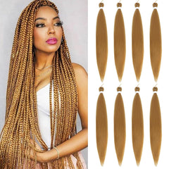 27 Prestretched Braiding Hair 3 Packs 26 Inch Honey Blonde Braiding Hair Professional Synthetic Prestretched Crochet Braids Hair Extension Itch Free Hot Water Setting Yaki Texture(26" 3Packs)