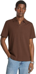 Michael Kors Mens Short Sleeve Ribbed Johnny Collar Polo