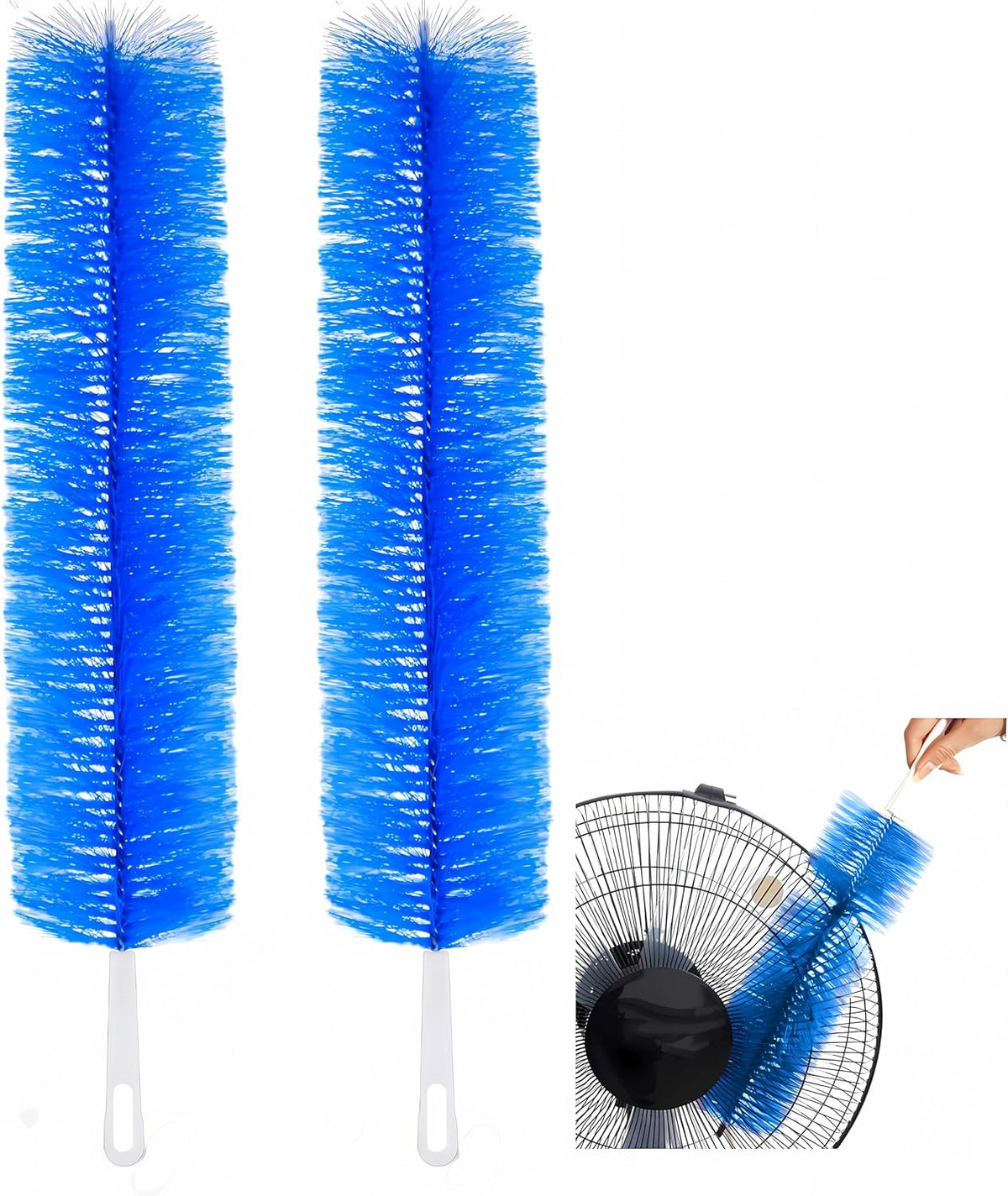 Fan Cleaner Brush，Fan Brush Cobweb Duster Microfiber Duster Ideal for Ceiling Duster, Air Vents, Curtains，Cleaner for Box （2PCS） (Grey)