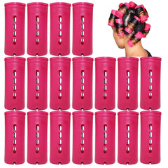 Jumbo Perm Rods 18 Pcs, Extra Large Size 3.25in/8.25cm Length, 1.38in/3.5cm Diameter, Red, Hair Rollers for Natural Hair, Home Hairdressing Tools