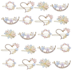 MIAO JIN 14 Pcs Hair Clips Bobby pins Acetate Barrettes Hair Accessories Fashion Geometric Bobby Hair Clips (7 Design)