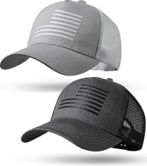 American Flag Trucker Hat Baseball Cap Snapback Fitted Hats for Men Women Snap Closure Design Breathable Mesh Side Durable