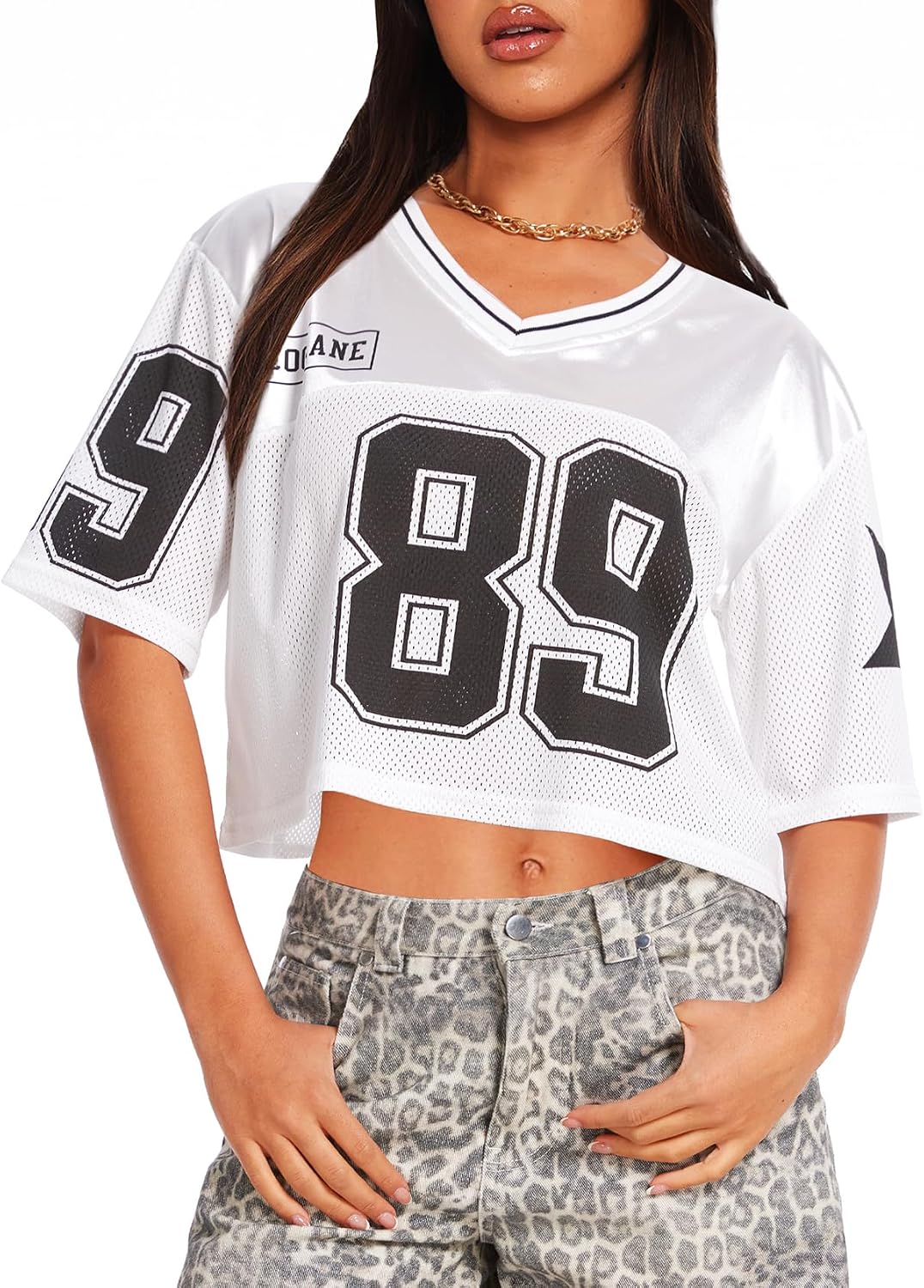 Women Jersey Shirts Cropped Graphic Tees Cute Y2k Crop Top Football Shirts Streetwear