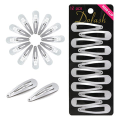 Dofash 5CM /2IN Sliver Snap hair Clips Metal Hair Grips Accessories 12PCS (Silver Grey)