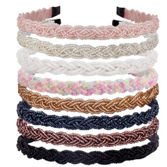 LYroo Pearl Headbands Beaded Headband Metal Head Bands No Slip Hair Accessories for Women Girls,10 Pack