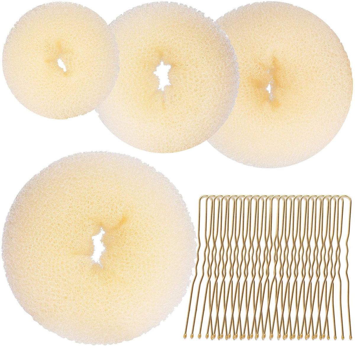 Teenitor Hair Donut, Hair Bun Maker, Black（Extra-large, Large, Medium and Small）