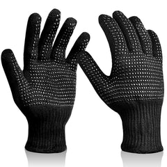 Sopito 2Pcs Heat Resistant Gloves with Silicone Bumps, Professional Heat Protection Gloves for Hair Styling, Mitts for Curling Iron Wand Flat Iron Sublimation, Rose Red