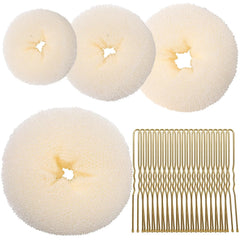 Teenitor Hair Donut, Hair Bun Maker, Black（Extra-large, Large, Medium and Small）