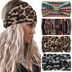Acenail Wide Headbands Women Knotted Turban Headband Elastic Non Slip Hairbands Floral Workout Headbands Yoga Cotton Hair Scarfs Boho Head Wraps Fashion Hair Accessories for Women 4Pcs(Bohemian)