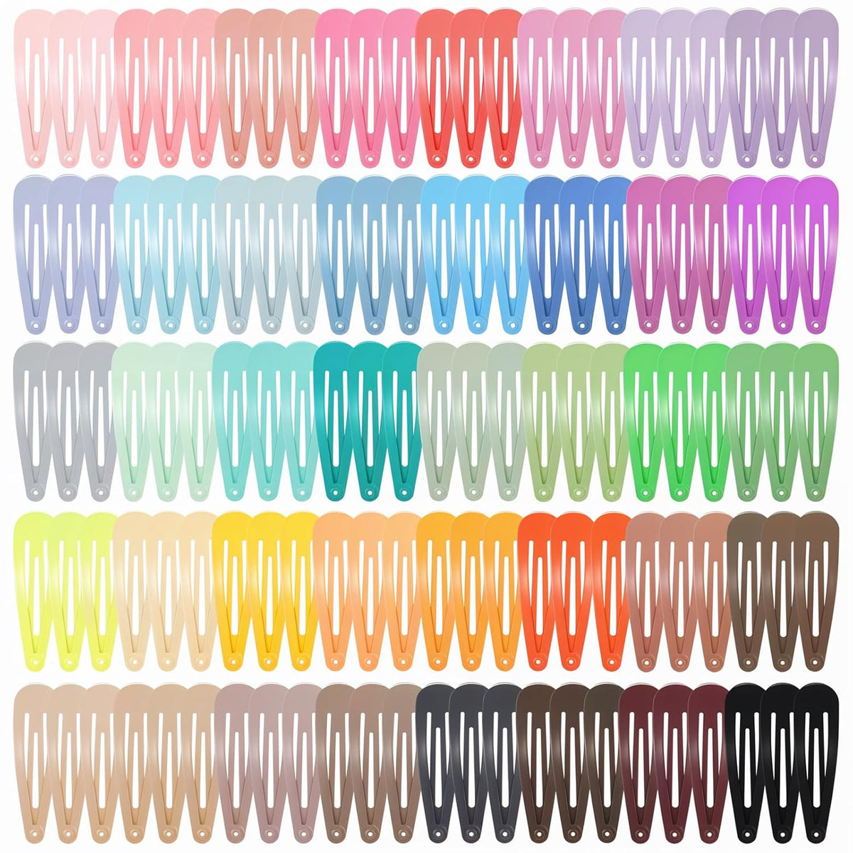 120 Pcs 40 Colors Metal Snap Hair Clips, 2 Inch Hair Barrettes Hair Accessories for Girls Toddlers Women