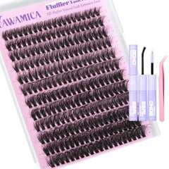 Yawamica Bottom Lashes and Spikes DIY Eyelash Extension Wispy Individual Lash Spikes 11-21mm and 5-7mm Bottom Lash Clusters 240pcs Cluster Lashes Waterproof Eyelash Clusters DIY Entire Spike Lash Look